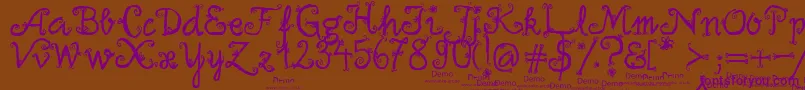 firlefanz demo Font – Purple Fonts on Brown Background