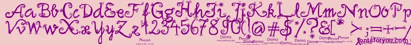 firlefanz demo Font – Purple Fonts on Pink Background
