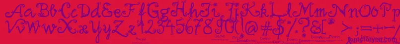 firlefanz demo Font – Purple Fonts on Red Background