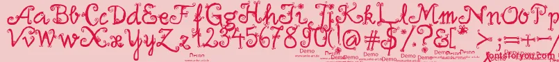 firlefanz demo Font – Red Fonts on Pink Background