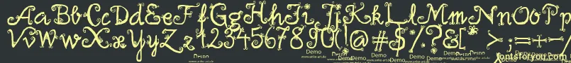 firlefanz demo Font – Yellow Fonts on Black Background