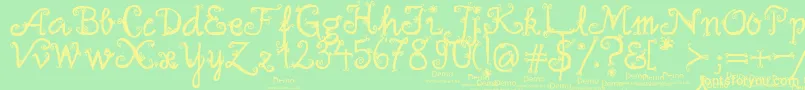 firlefanz demo Font – Yellow Fonts on Green Background