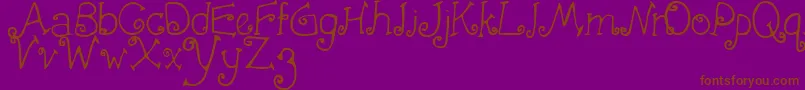 First Crush-fontti – ruskeat fontit violetilla taustalla