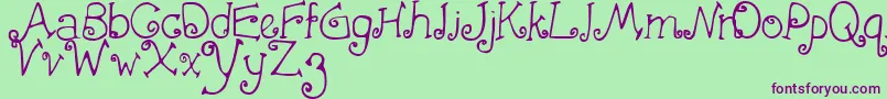 First Crush Font – Purple Fonts on Green Background