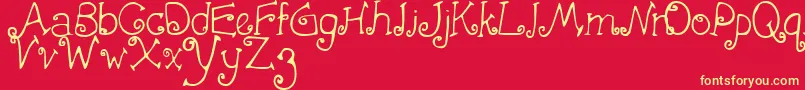 First Crush Font – Yellow Fonts on Red Background