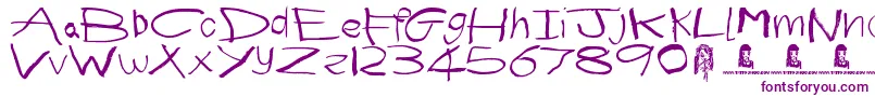 First Grader Font – Purple Fonts on White Background