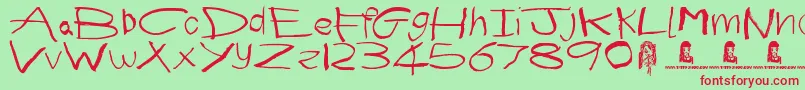 First Grader Font – Red Fonts on Green Background