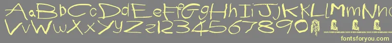 First Grader Font – Yellow Fonts on Gray Background