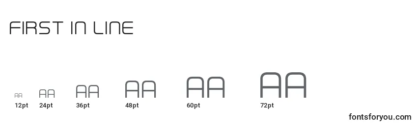 First In Line Font Sizes