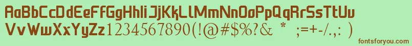 Шрифт First Job DEMO – коричневые шрифты на зелёном фоне