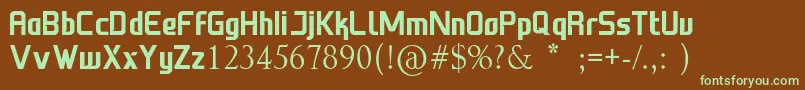 Czcionka First Job DEMO – zielone czcionki na brązowym tle