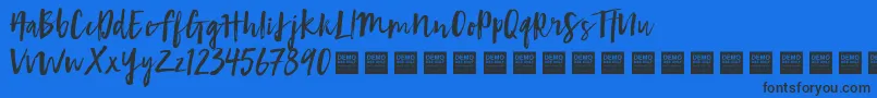 First Take   Demo Font – Black Fonts on Blue Background