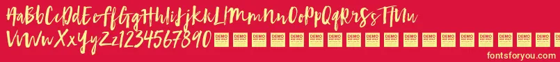 First Take   Demo Font – Yellow Fonts on Red Background