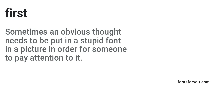 Review of the First (126719) Font