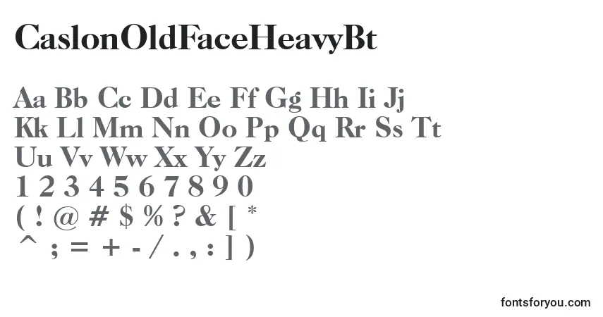 A fonte CaslonOldFaceHeavyBt – alfabeto, números, caracteres especiais