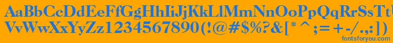 CaslonOldFaceHeavyBt Font – Blue Fonts on Orange Background