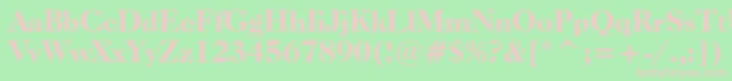 Шрифт CaslonOldFaceHeavyBt – розовые шрифты на зелёном фоне