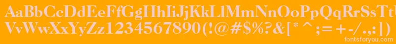 CaslonOldFaceHeavyBt-Schriftart – Rosa Schriften auf orangefarbenem Hintergrund