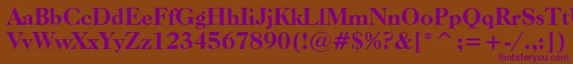 CaslonOldFaceHeavyBt Font – Purple Fonts on Brown Background