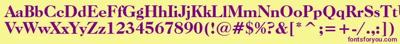 CaslonOldFaceHeavyBt Font – Purple Fonts on Yellow Background