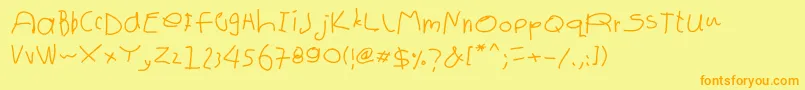 firstgradelili Font – Orange Fonts on Yellow Background
