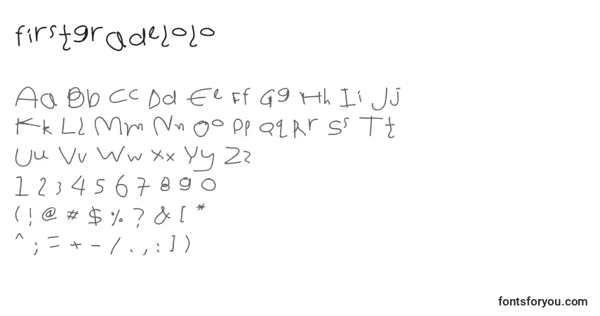 Schriftart Firstgradelolo – Alphabet, Zahlen, spezielle Symbole