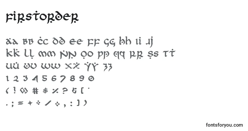 Schriftart Firstorder (126722) – Alphabet, Zahlen, spezielle Symbole
