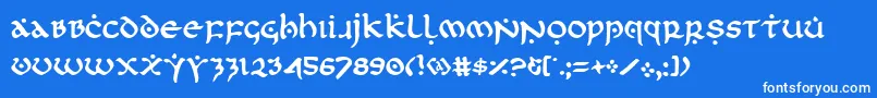 firstorder-Schriftart – Weiße Schriften auf blauem Hintergrund