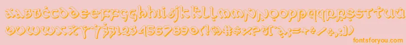 firstorder3d-Schriftart – Orangefarbene Schriften auf rosa Hintergrund