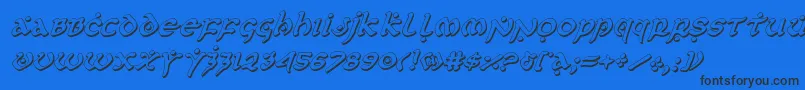 firstorder3dital-Schriftart – Schwarze Schriften auf blauem Hintergrund