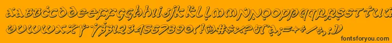 firstorder3dital-Schriftart – Schwarze Schriften auf orangefarbenem Hintergrund