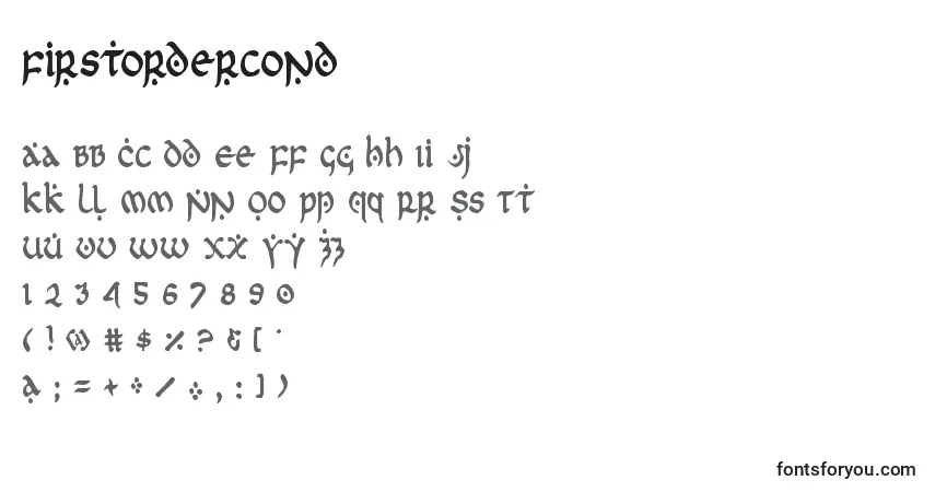 Czcionka Firstordercond – alfabet, cyfry, specjalne znaki