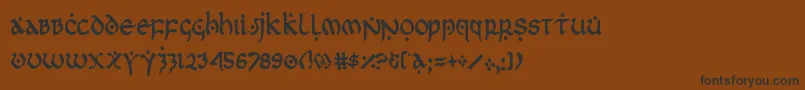 フォントfirstordercond – 黒い文字が茶色の背景にあります