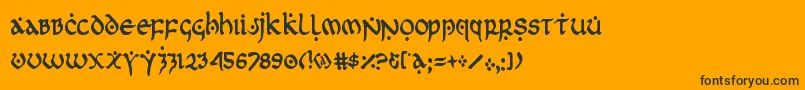 firstordercond-Schriftart – Schwarze Schriften auf orangefarbenem Hintergrund