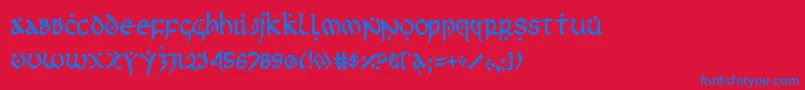 firstordercond Font – Blue Fonts on Red Background