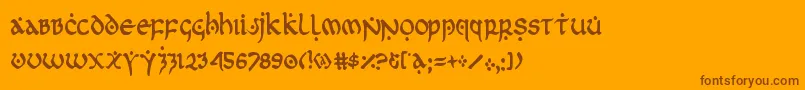 firstordercond Font – Brown Fonts on Orange Background