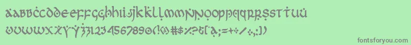 フォントfirstordercond – 緑の背景に灰色の文字