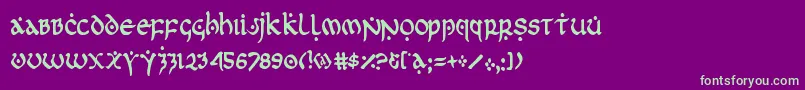 firstordercond Font – Green Fonts on Purple Background