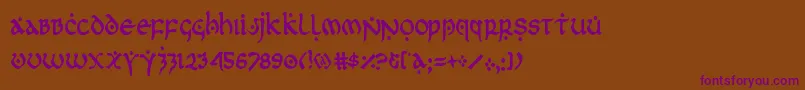 firstordercond Font – Purple Fonts on Brown Background