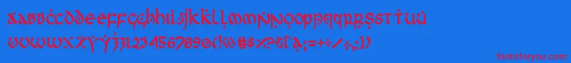 firstordercond Font – Red Fonts on Blue Background