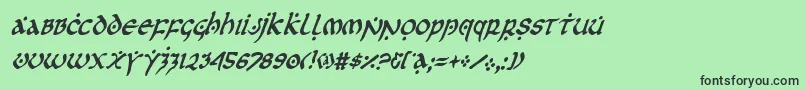 フォントfirstordercondital – 緑の背景に黒い文字