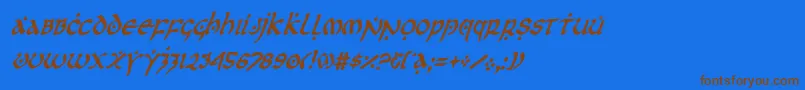 Шрифт firstordercondital – коричневые шрифты на синем фоне