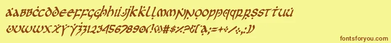 firstordercondital Font – Brown Fonts on Yellow Background