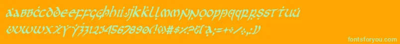 Шрифт firstordercondital – зелёные шрифты на оранжевом фоне