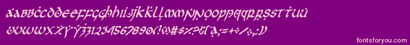 フォントfirstordercondital – 紫の背景にピンクのフォント