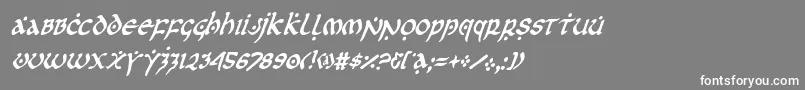 フォントfirstordercondital – 灰色の背景に白い文字