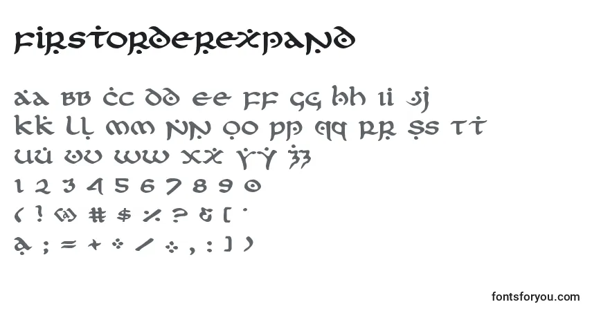 Шрифт Firstorderexpand – алфавит, цифры, специальные символы