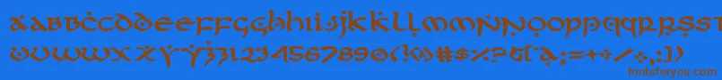 firstorderexpand Font – Brown Fonts on Blue Background