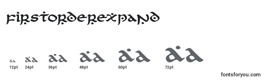 Größen der Schriftart Firstorderexpand