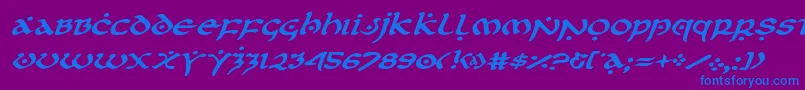 firstorderexpandital Font – Blue Fonts on Purple Background